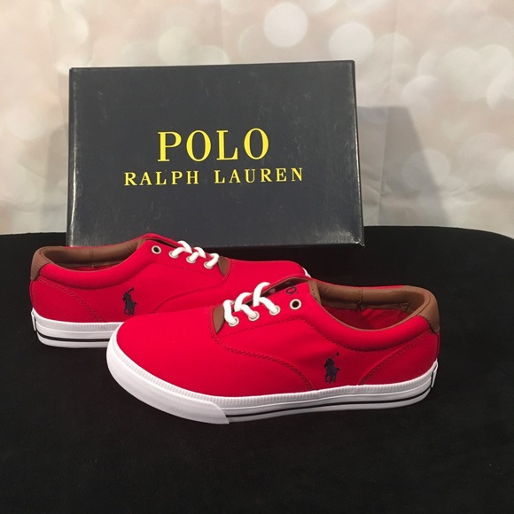 Polo Ralph Lauren Other - Polo Ralph Lauren Red Vaughn II Canvas Sneakers
